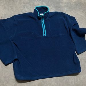 Vintage 90s Cheetah Fleece Blank Quarter Zip